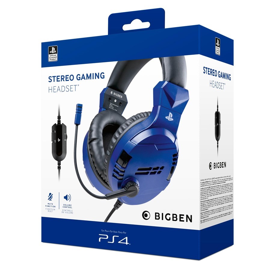 BigBen Interactive PS4 Gaming Headset V3 - Blue - Headset - Sony