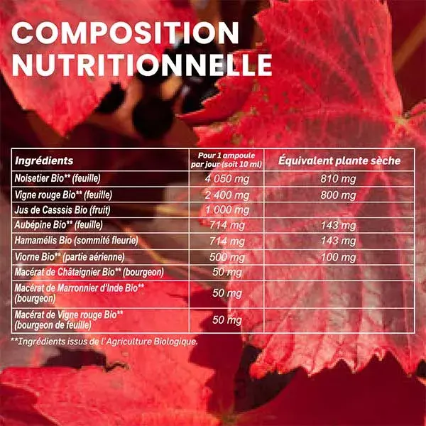 Santarome Bio - Jambes Légères Bio - Favorise la circulation - 20 ampoules