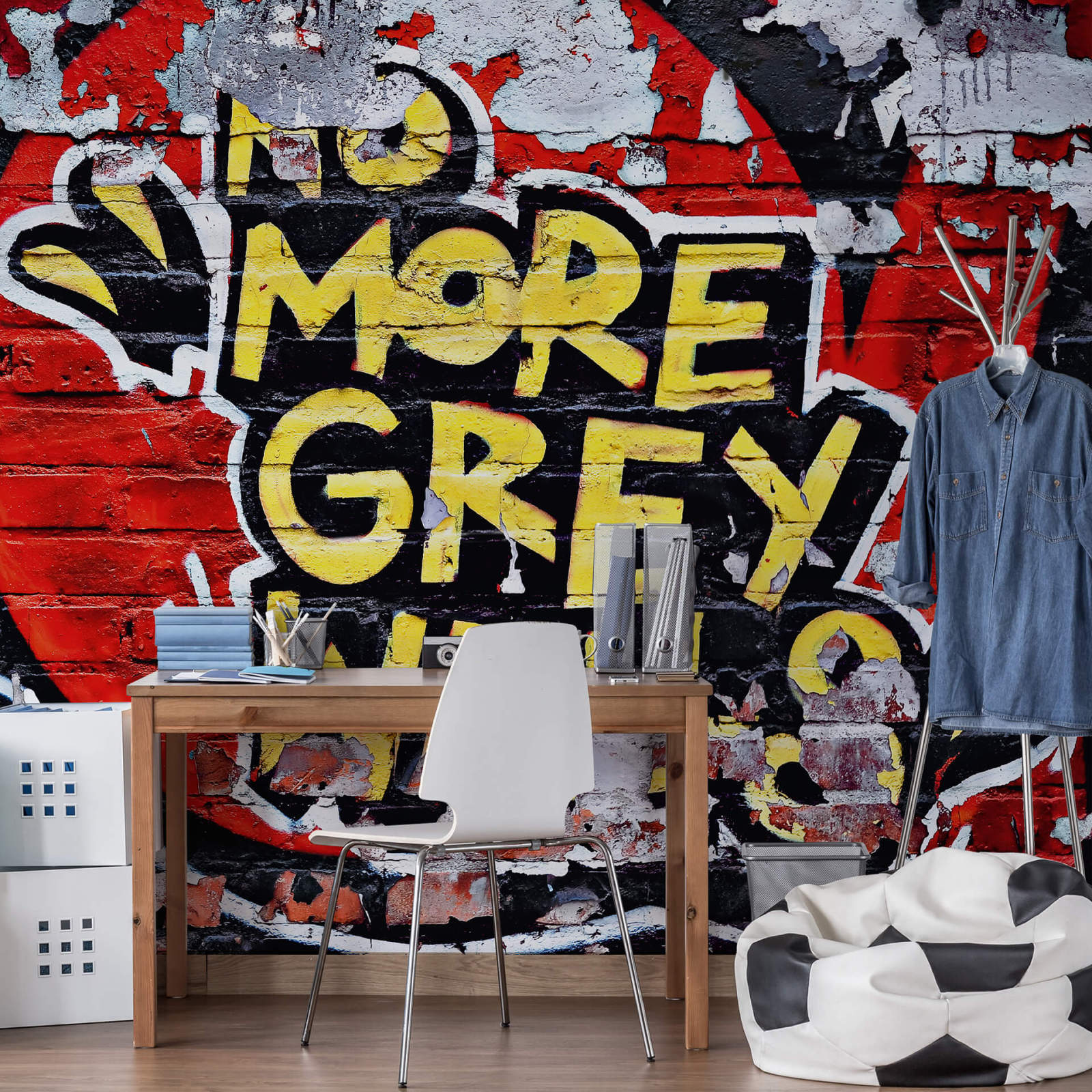 Fototapete DESIGNWALLS 2.0 - rot-gelb - Graffiti - 2,6 Meter