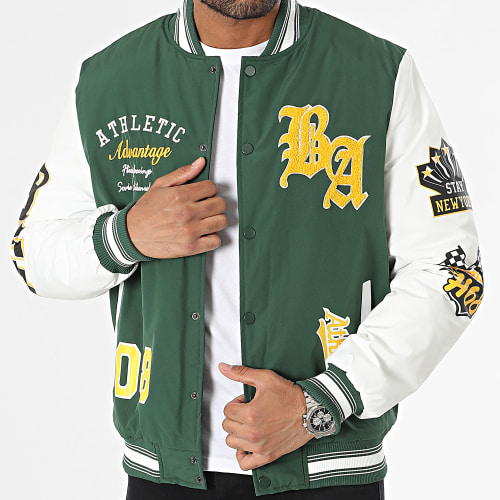 Veste Teddy Vert Blanc