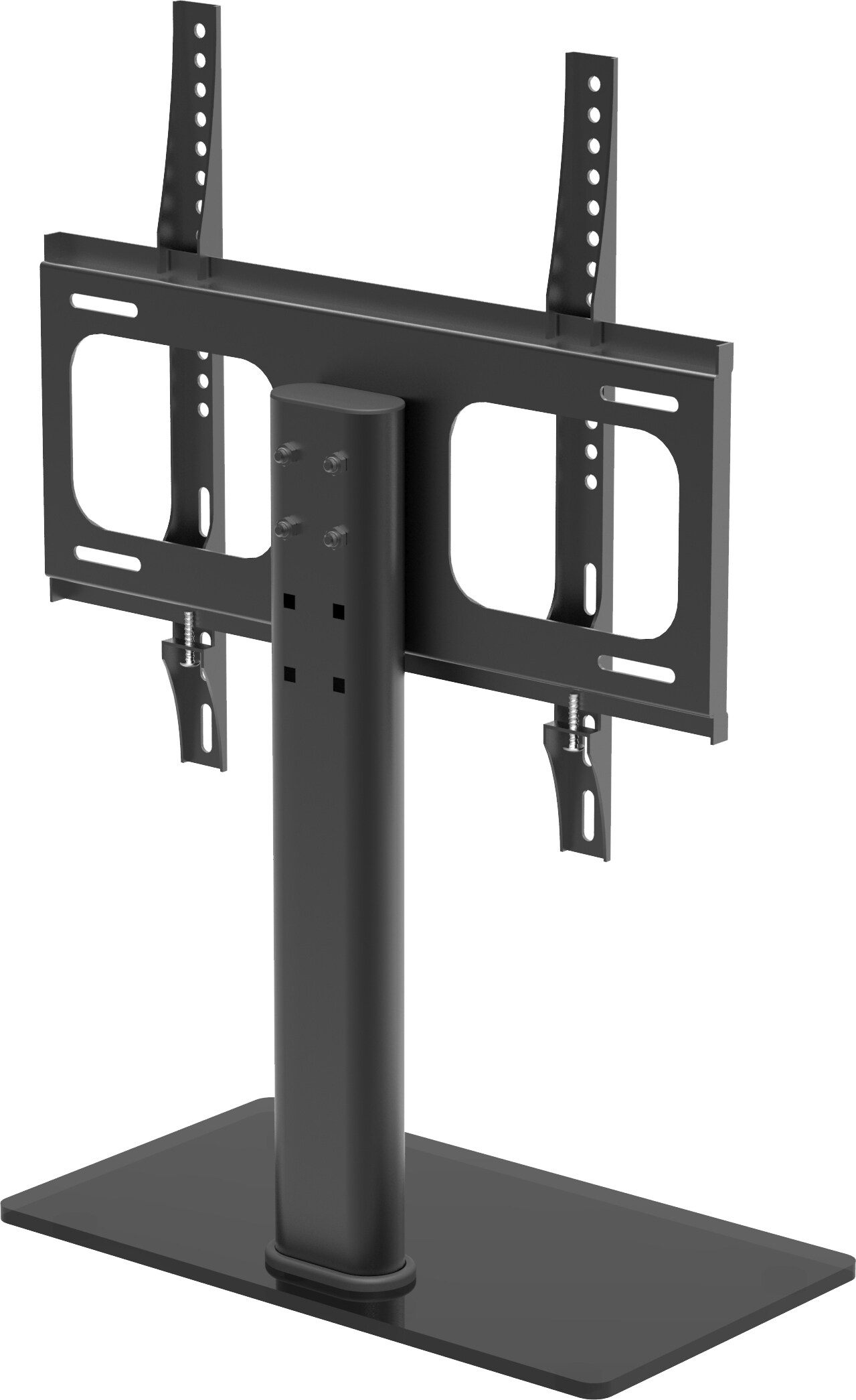 VCM Universal TV VESA Standfuß Aufsatz Erhöhung Alu Fernseh Ständer Glas B-TTS-400