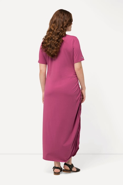 Jersey-Maxikleid, Rundhals, Halbarm, Biobaumwolle
