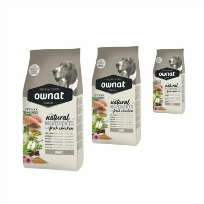 Croquettes Ownat Classic light pour chien adulte