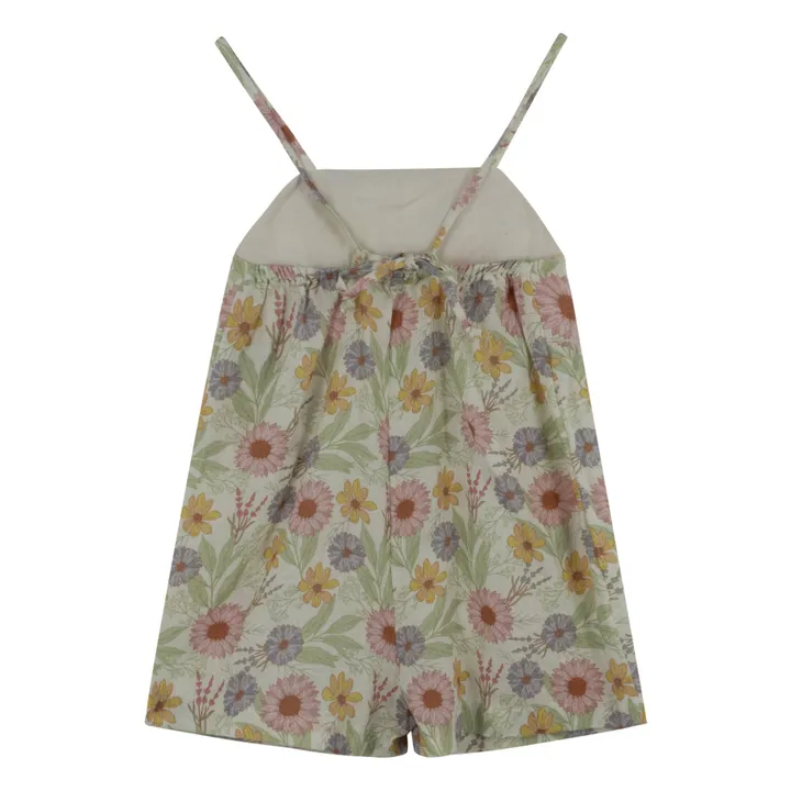 Babe & Tess Combishort Fleurie à Bretelles | Blanc cassé