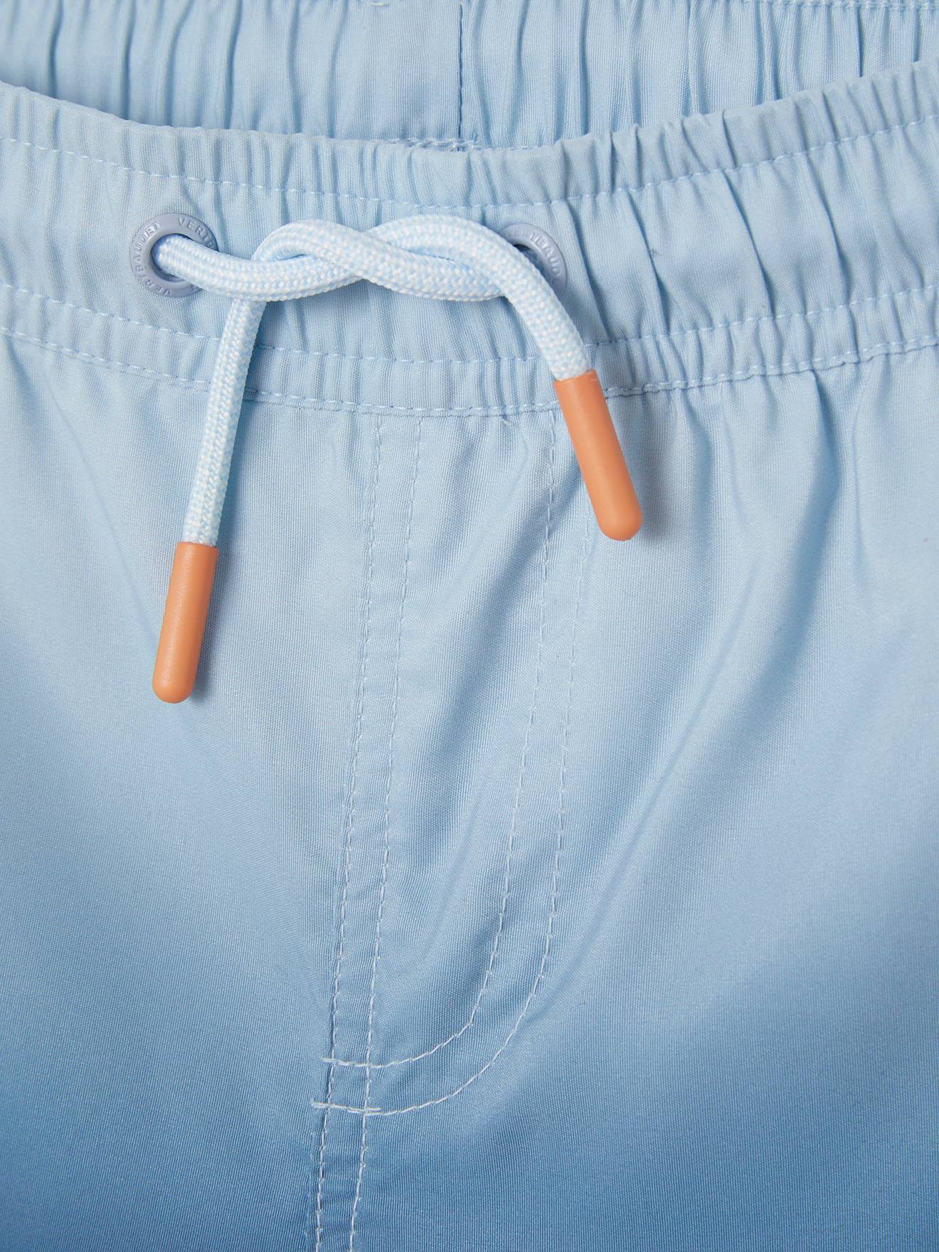 Calção de banho infantil azul escuro com estampa degradê.