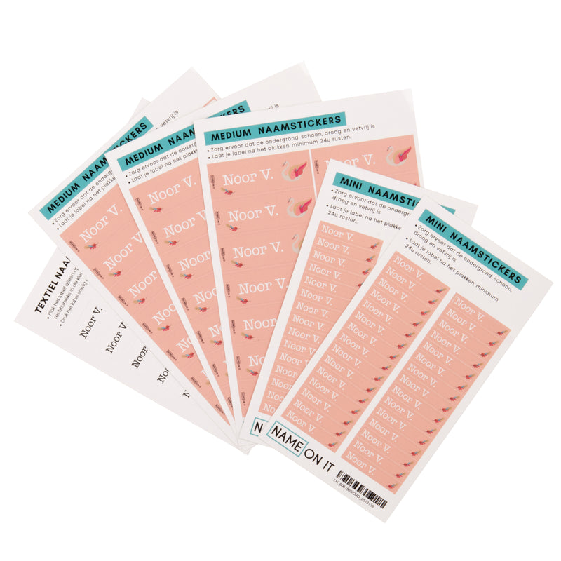Gepersonaliseerde Labels - Pearly Swans