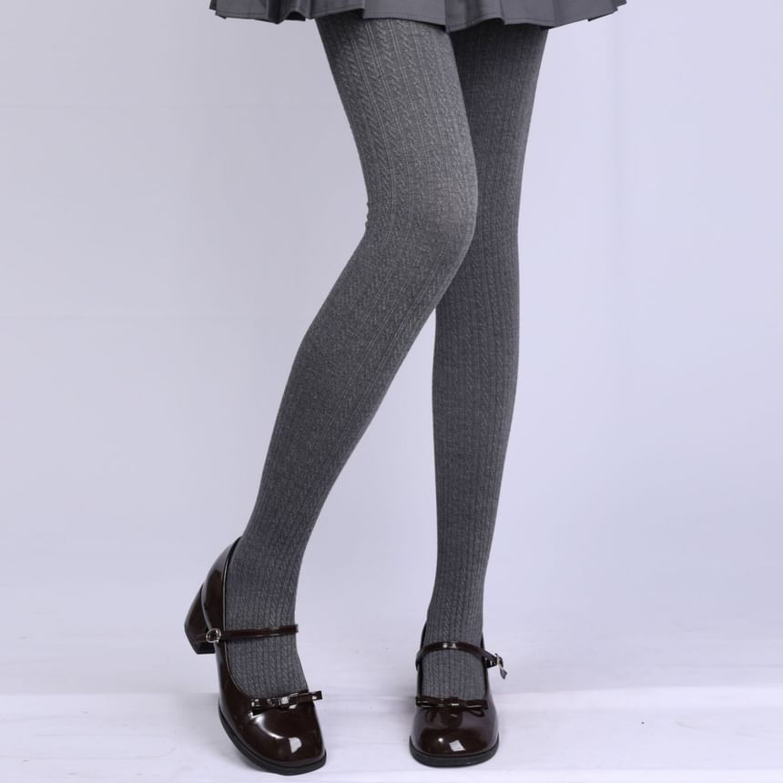 Romilan - Effen kabelgebreide panty