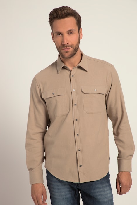 Flanellhemd, Langarm, Kentkragen, Modern Fit