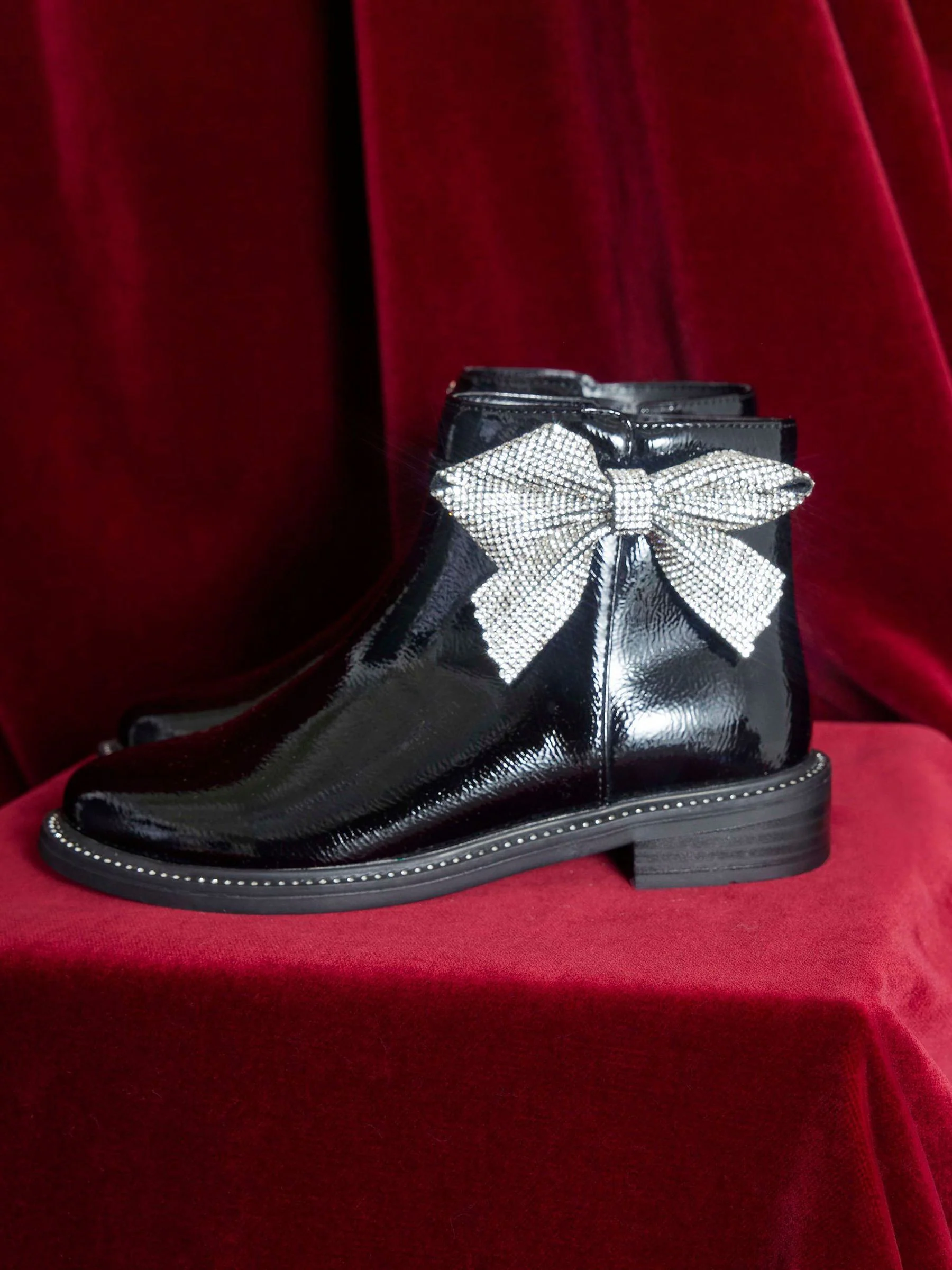 River Island Diamante Bow Boots