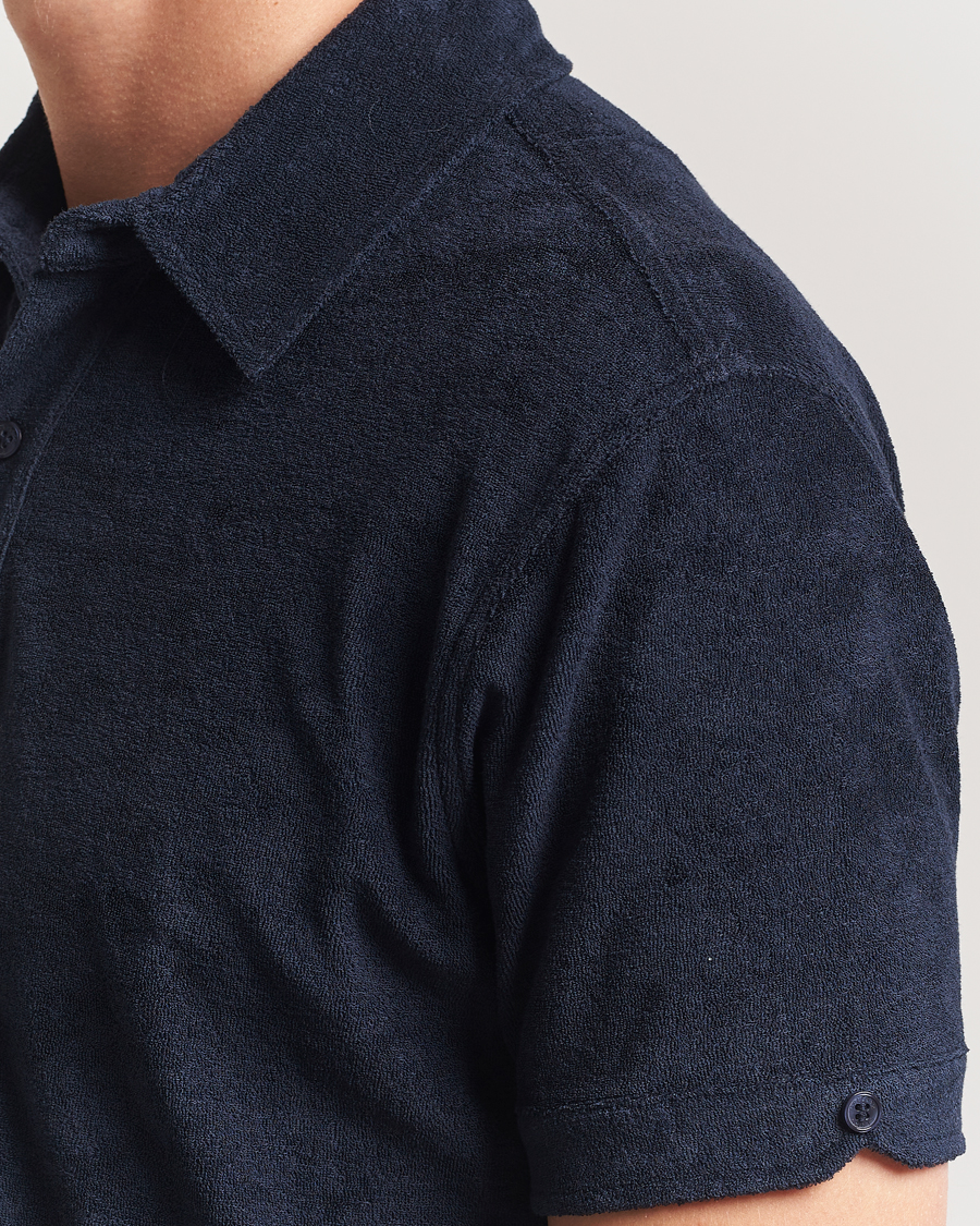 Orlebar Brown Sebastian Tailored Towelling Polo Night Iris