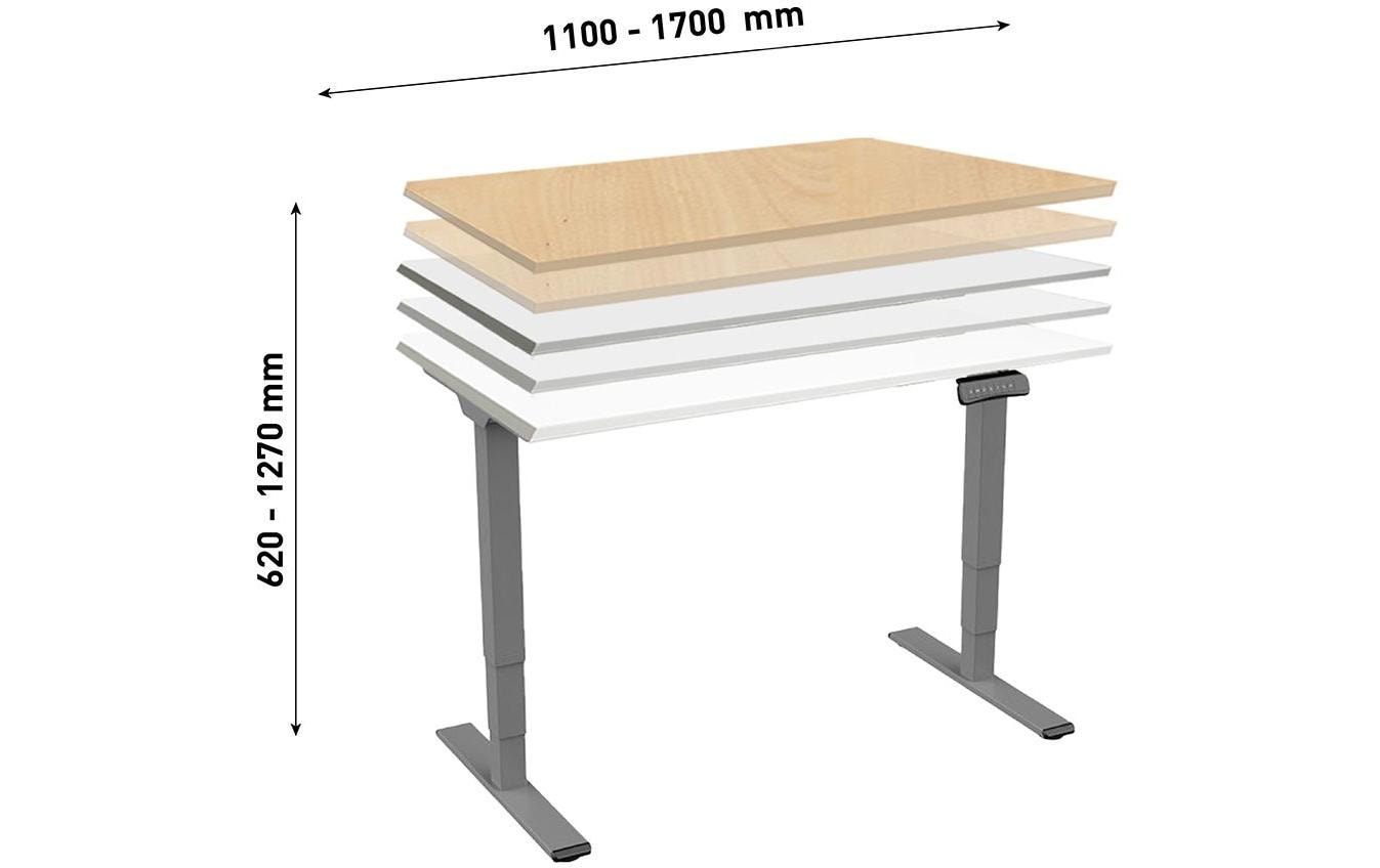 Tischgestell ET225E Dunkelgrau<br>Höhenverstellbares Tischgestell mit digitalem Display