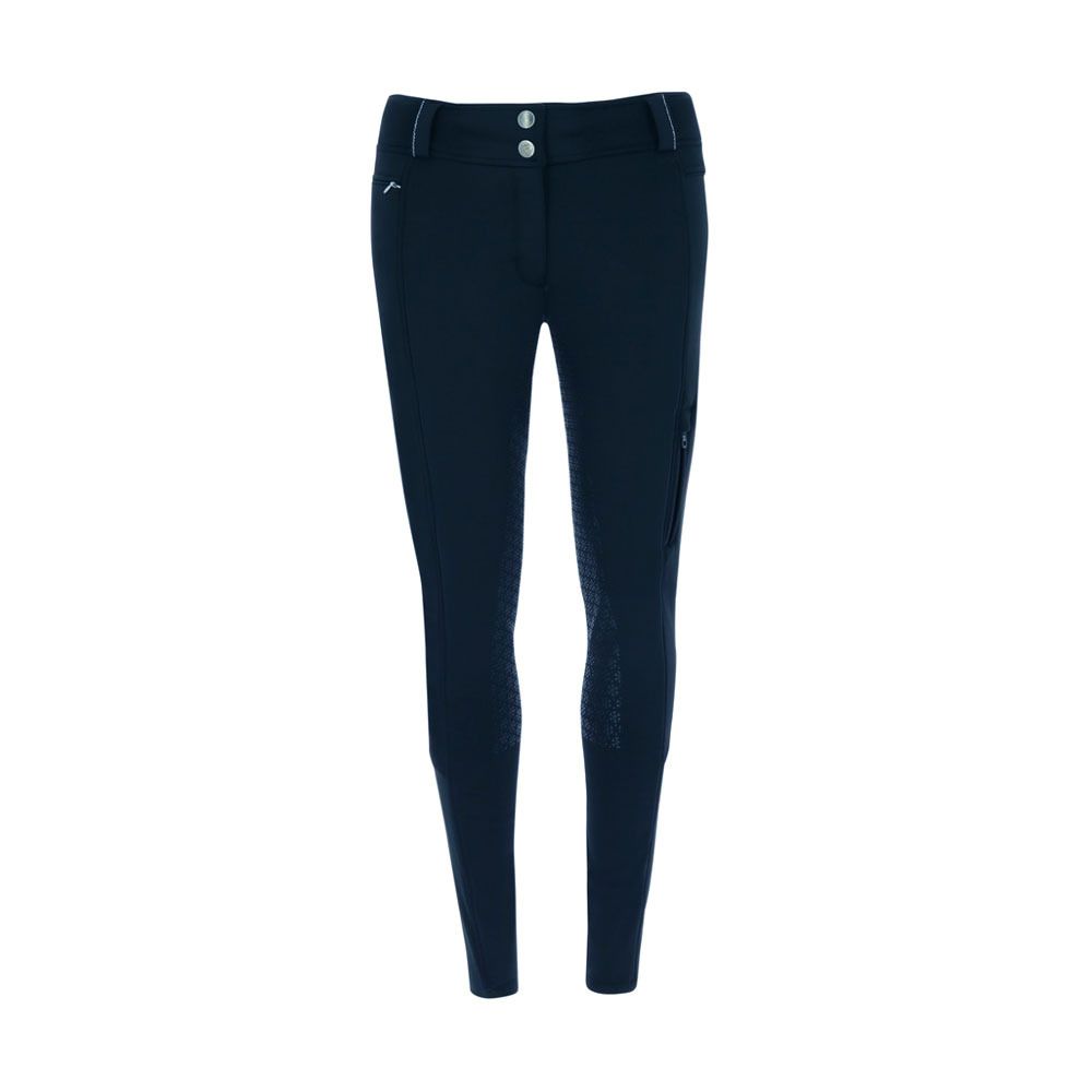 Equitheme KITZBUHL - Pantalon fond de peau siliconé hiver Femme marine