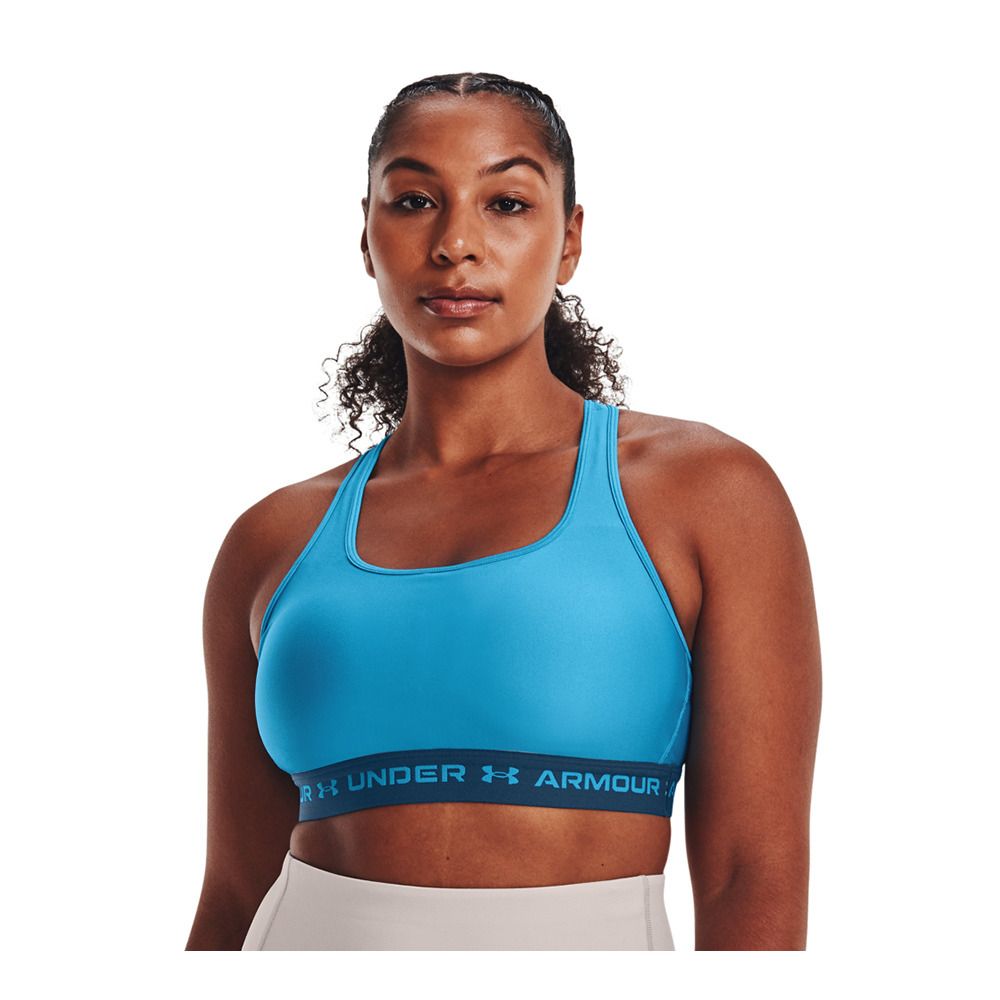 Under Armour CROSSBACK MID - Brassière Femme blue
