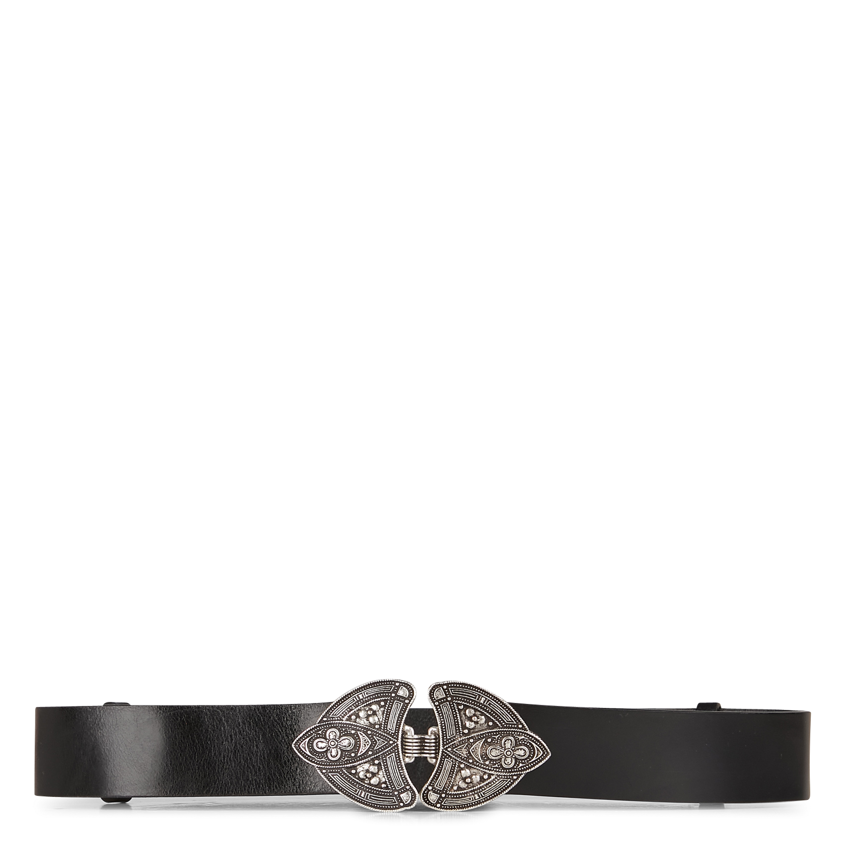 BYZANNE - Ceinture à boucle en cuir| Noir