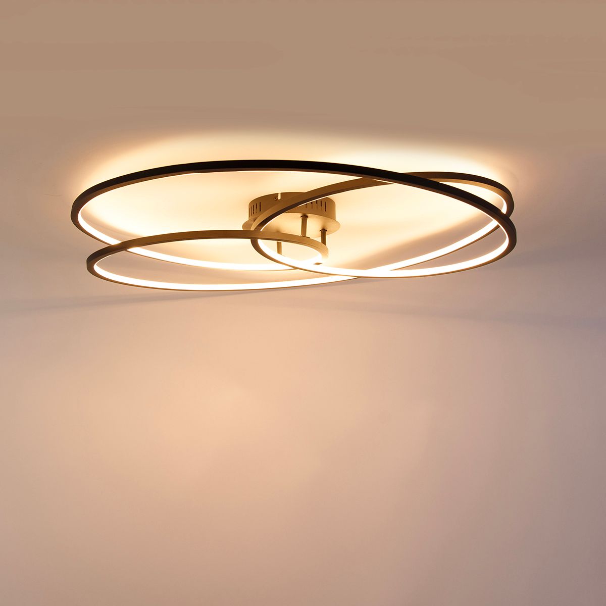 Plafondlamp zwart 78 cm incl. LED 3 staps dimbaar - Rowin