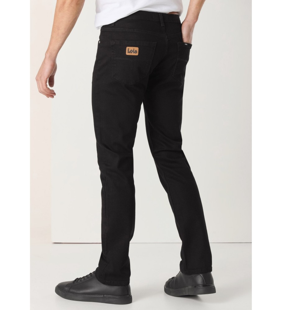 Calça jeans Lois Slim de cintura média preta