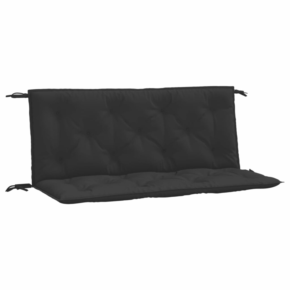Coussins de banc de jardin 2 pcs noir 120x50x7 cm tissu oxford