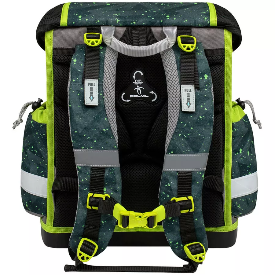 Belmil Schulranzen Classy Schulranzen Set 5-teilig mit Brustgurt Green Splash