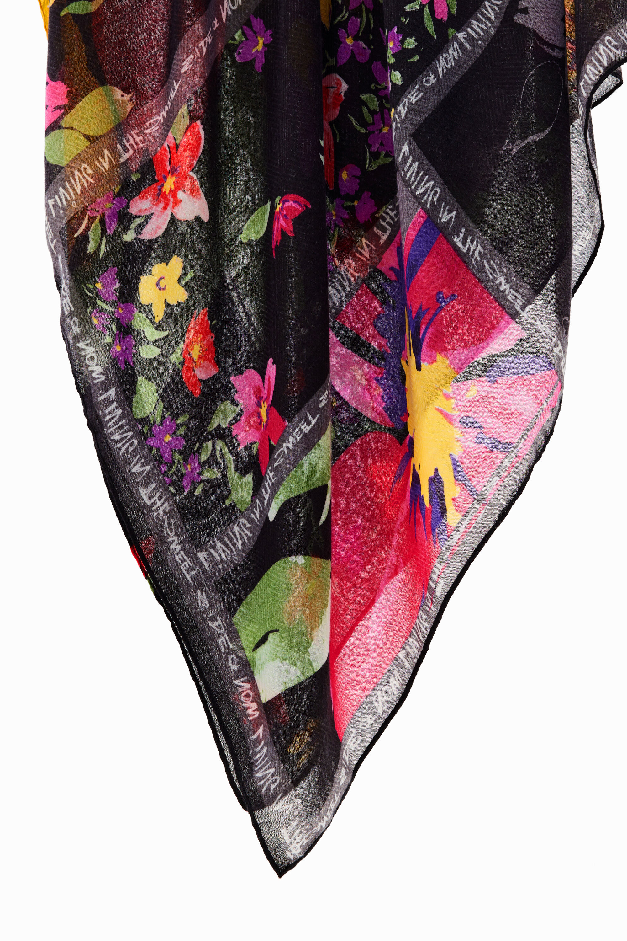 Foulard rectangulaire patchwork floral