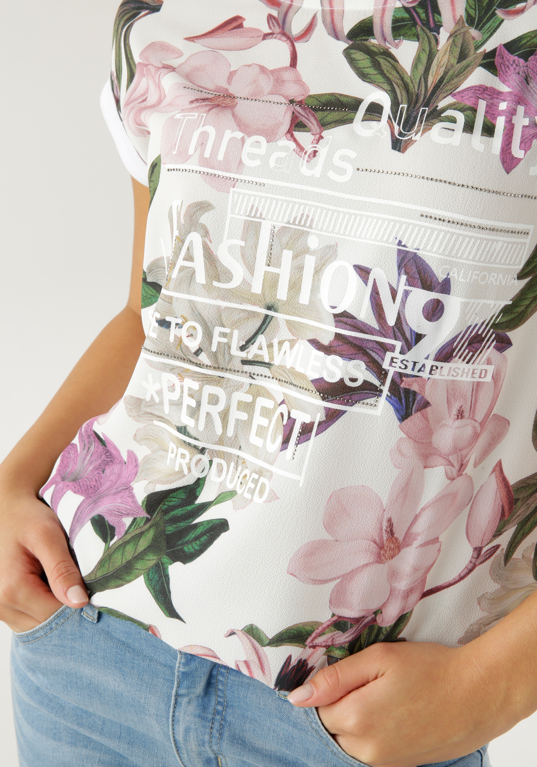 Aniston SELECTED Blusenshirt , mit Glitzersteinchen