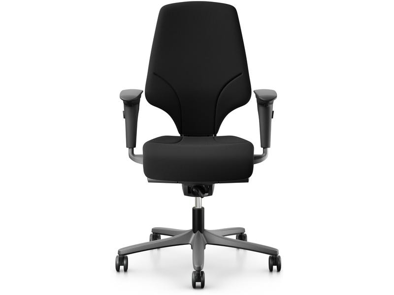 Giroflex Bürostuhl 64 mit Polsterrücken und Armlehnen, Schw Klassischer Arbeitsstuhl ideal für aktives Sitzen