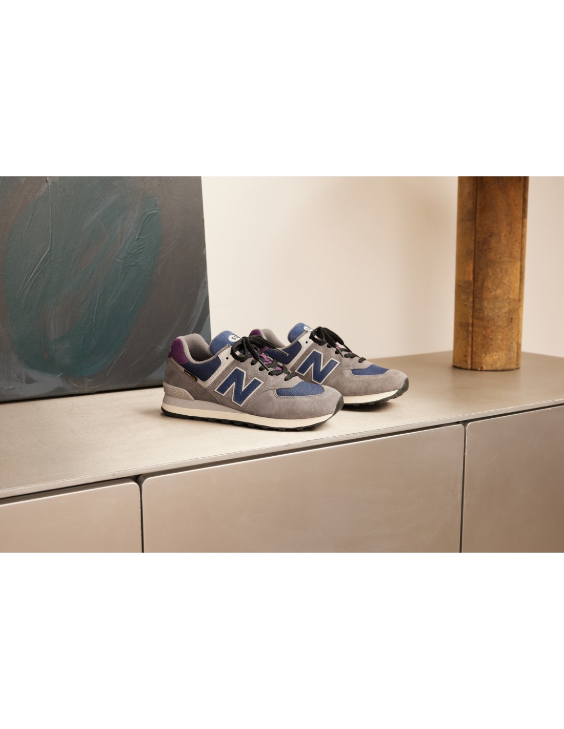 new balance Sneakers Homme 574 Gris/Bleu Daim