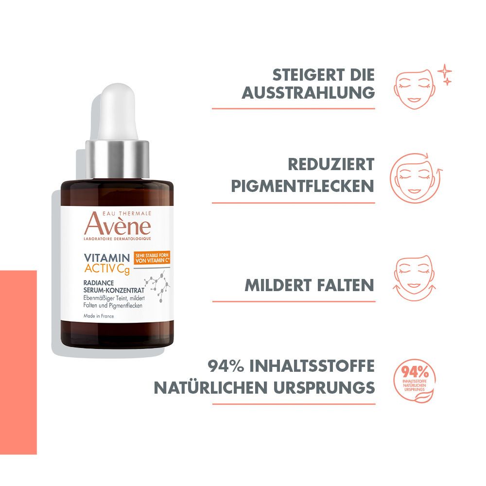 Eau Thermale Avène – VITAMIN ACTIV Cg Radiance Serum-Konzentrat: Minderung von Fältchen und Pigmentflecken