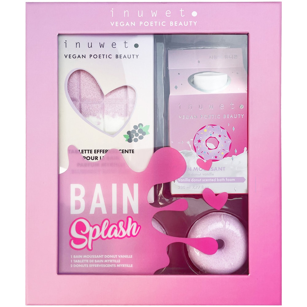 Coffret bain - Splash - Donut vanille & myrtille - 4 produits