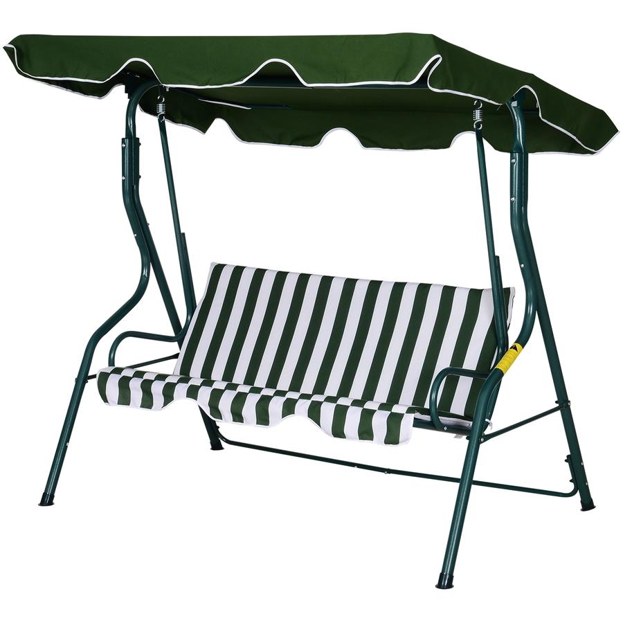 Outsunny Hollywoodschaukel als 3-Sitzer grün, weiß