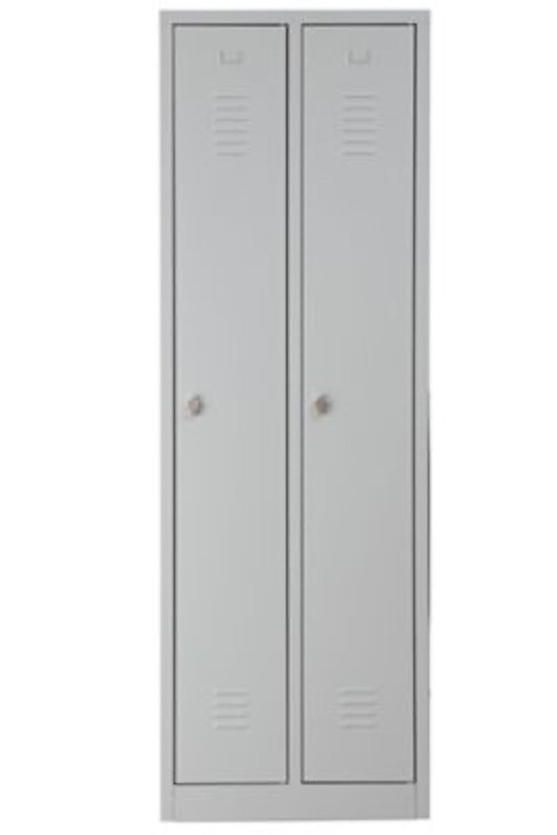 PROREGAL Garderobekast Camel 2 Compartimenten HxBxD 180 x 60 x 50 cm Hangslot Grijs