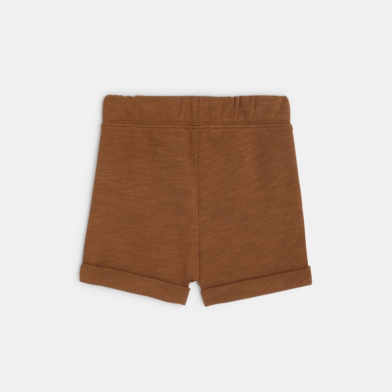Short molleton marron bébé garçon