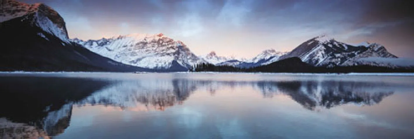 Poster Berge Sonnenaufgang, 53 x 158 cm