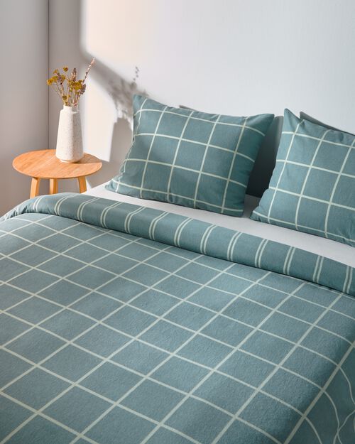housse de couette flanelle 240x200/220 carreaux/rayures