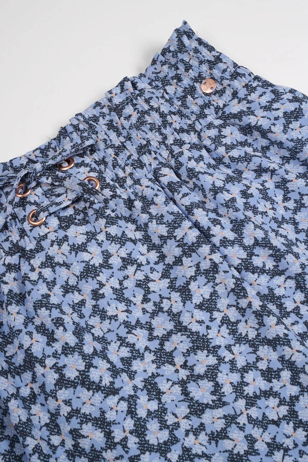 NoBell’ gebloemde rok Ninez donkerblauw/lichtblauw