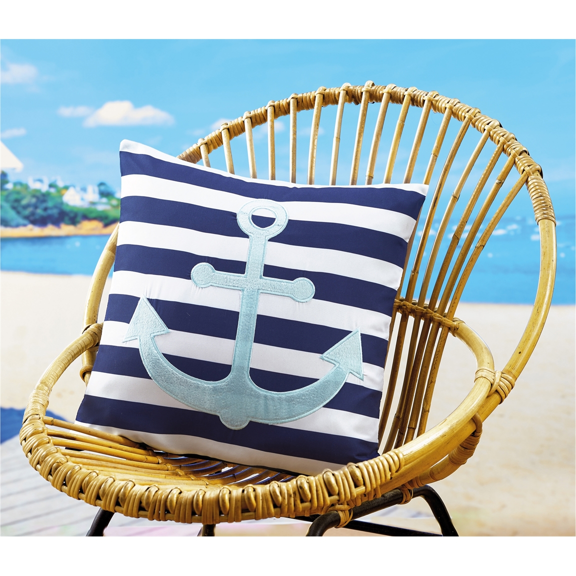 Housse coussin ancre