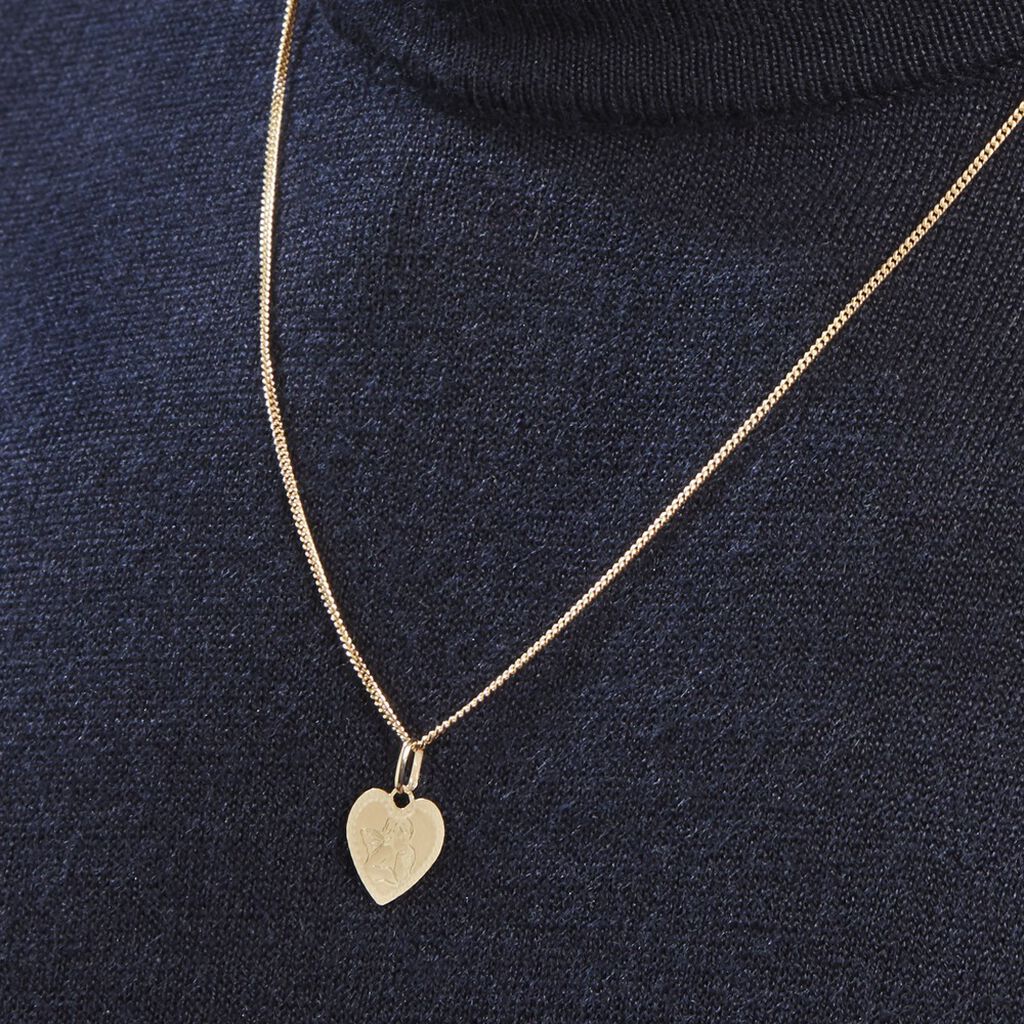 Pendentif Ange Coeur Or Jaune