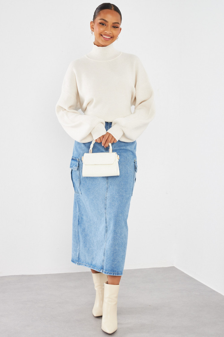 Jupe en jean bleu