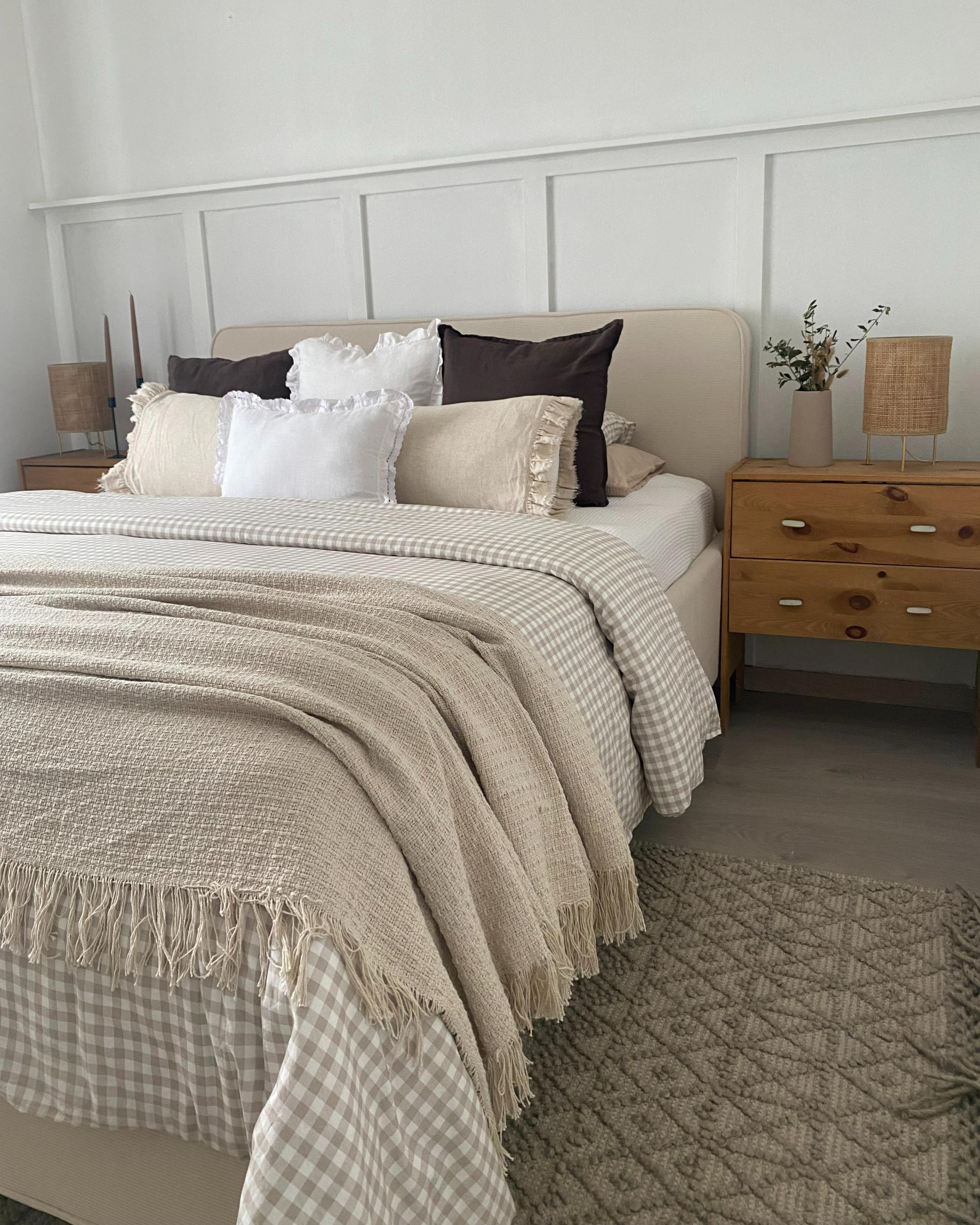 Sprei YERBENT Katoen 220 x 240 cm Lichtgrijs