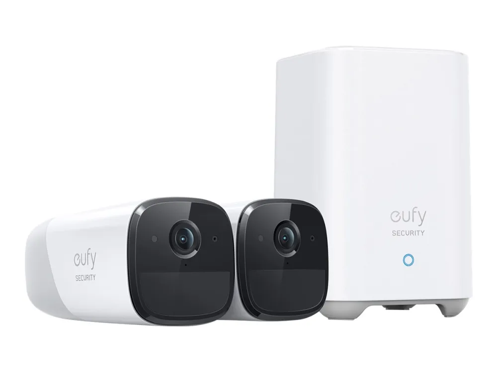 Eufy eufyCam 2 Pro - Netværksovervågningskamera - udendørs, indendørs - vejrbestandig - farve (Dag/nat) - audio - trådløs - WiFi - med Eufy HomeBase 2 (pakke med 3)
