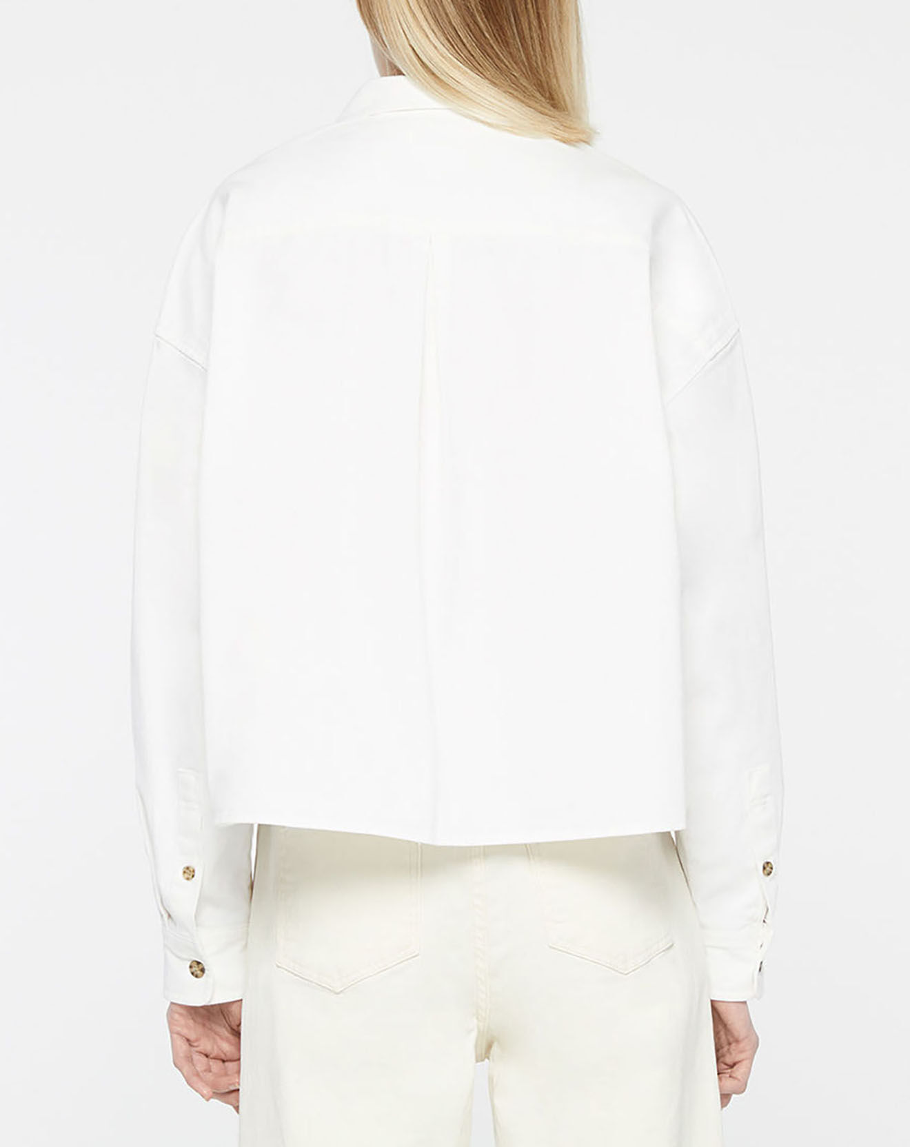 Tommy Jeans Chemise 100% Coton Bio cropped utility blanche