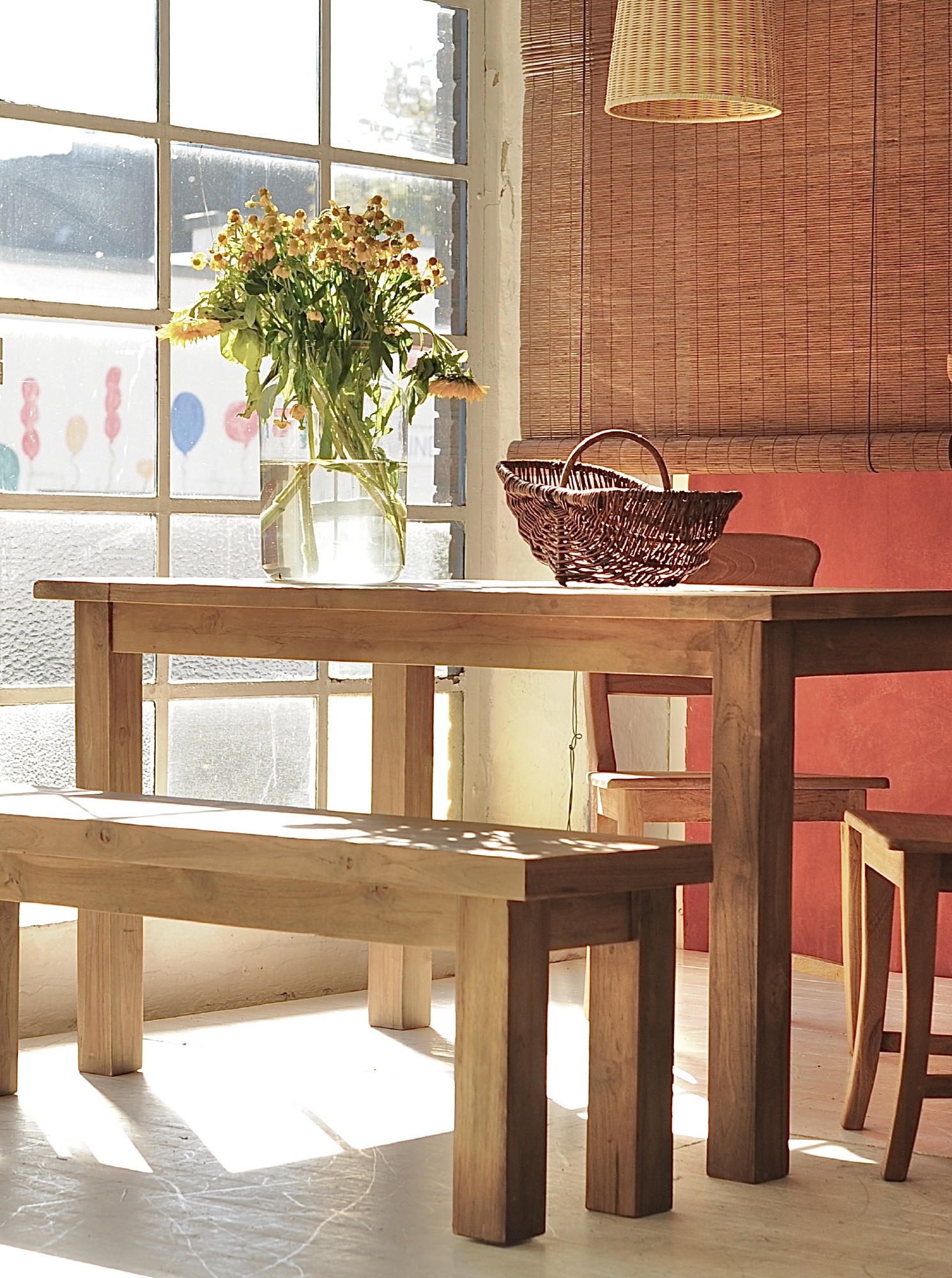 Holzbank aus recyceltem Teak, natur, B 160 cm, H 47 cm, L 35 cm von fischer's lagerhaus