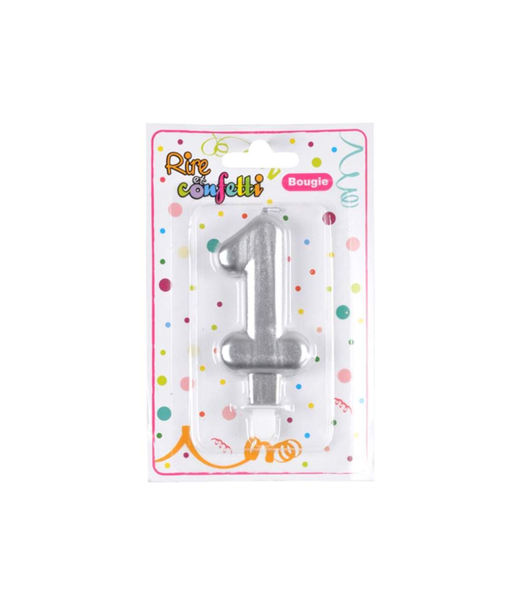Paris Prix - Bougie D'anniversaire chiffre 1 7cm Argent