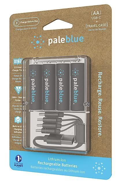 PALEBLUE - PILES ACCUS LITHIUM-ION USB-C 1700 mAh AA-LR