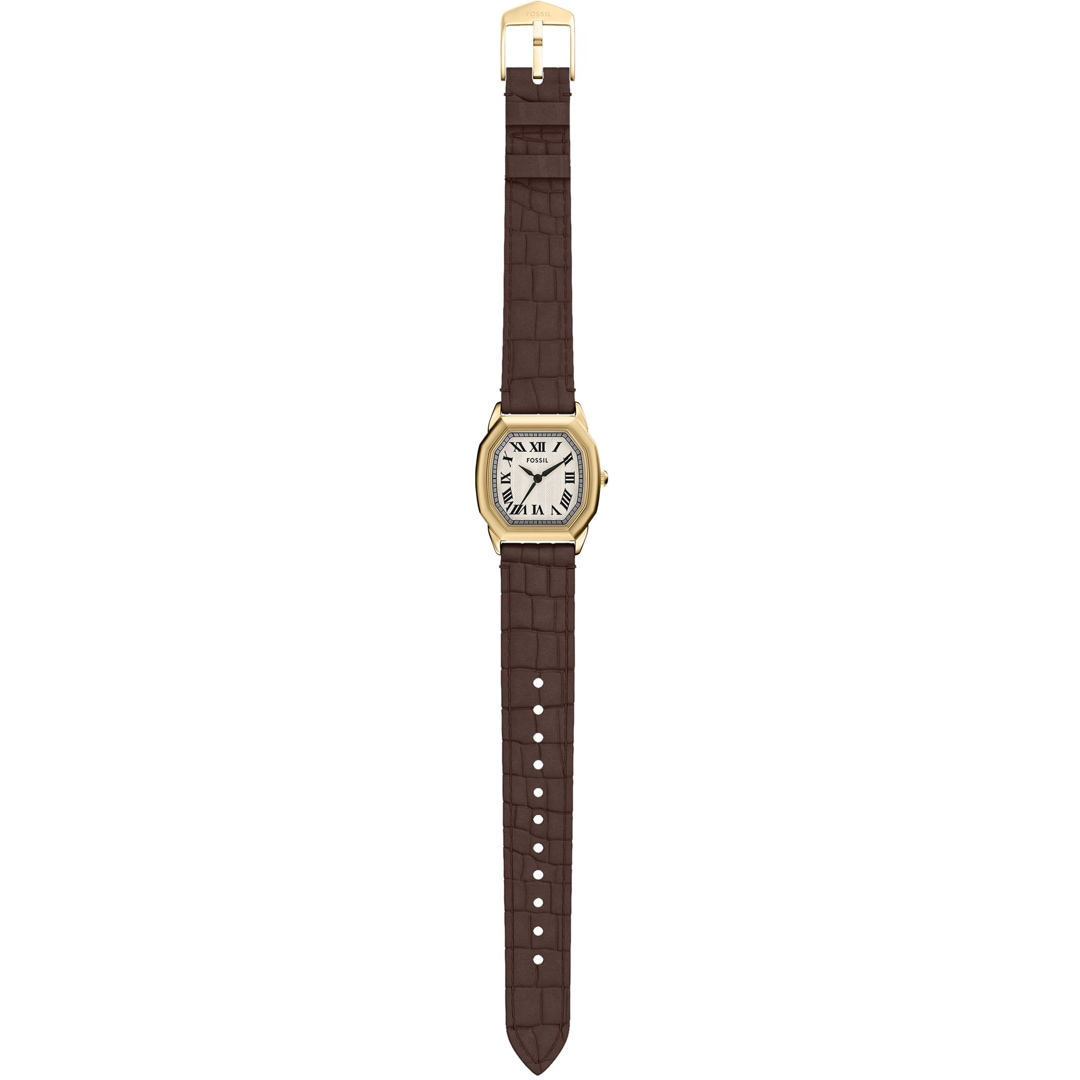 Fossil Harlow Leder Braun Goldig / Beige