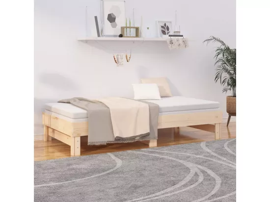Lit coulissant 2x(75x190) cm Bois de pin massif