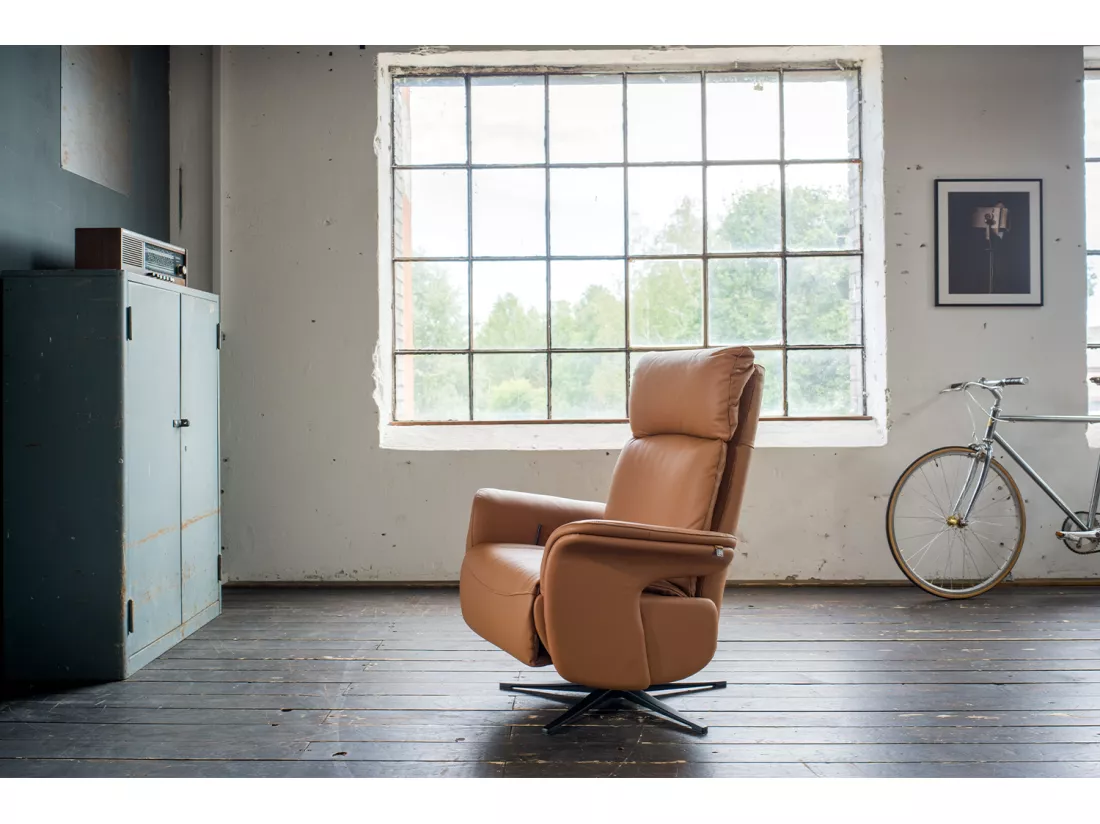 Fauteuil - marron cuir - NAMA
