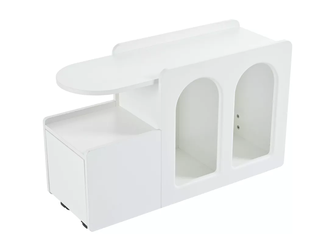 Meuble latéral mobile blanc crème,d82cm×h53cm