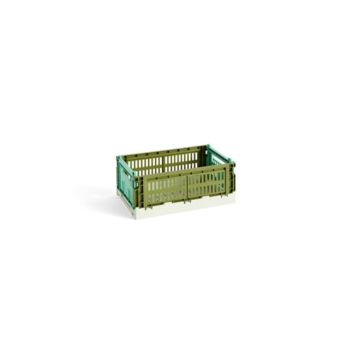 HAY Colour Crate Mix Kasse, Oliven/ Mørk Mint, Small