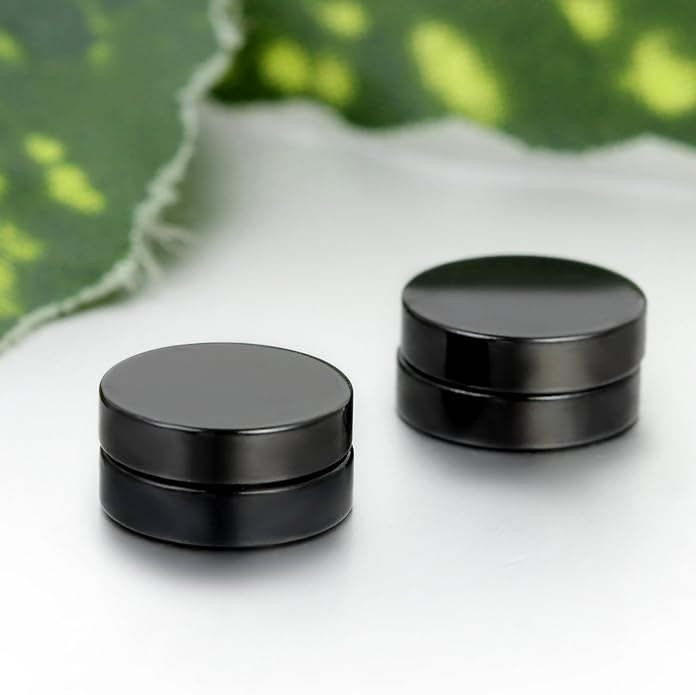 (1 Paar) 10mm Fake 316L Chirurgenstahl Plugs Magnetische Ohrringe - Schwarz