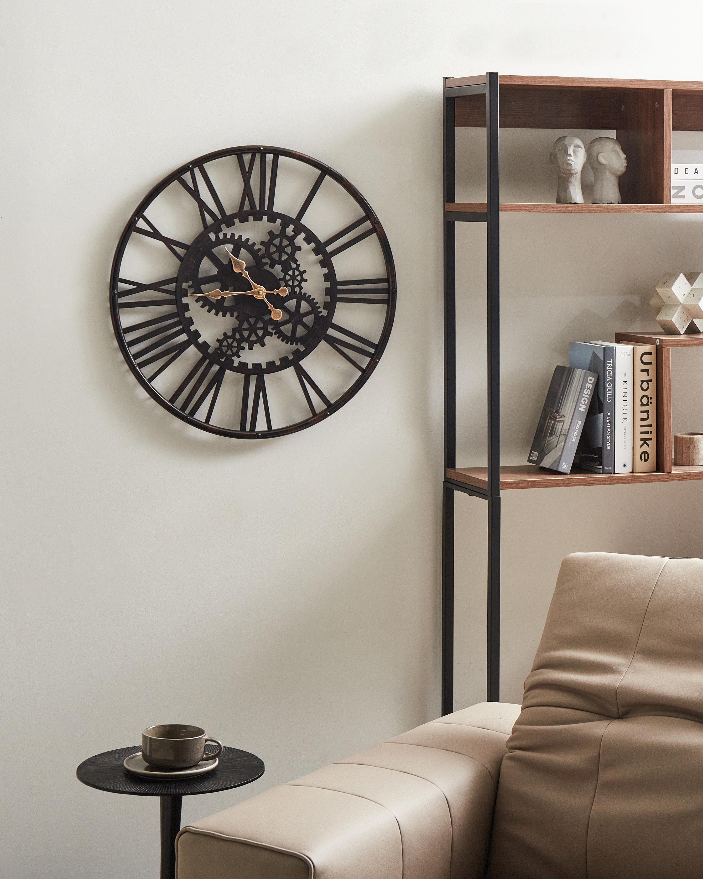 Wandklok PETRER 60 cm Metaal Zwart